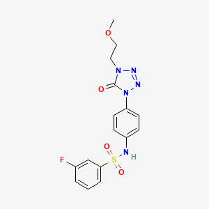 molecular formula C16H16FN5O4S B2666691 3-fluoro-N-(4-(4-(2-methoxyethyl)-5-oxo-4,5-dihydro-1H-tetrazol-1-yl)phenyl)benzenesulfonamide CAS No. 1396864-57-5