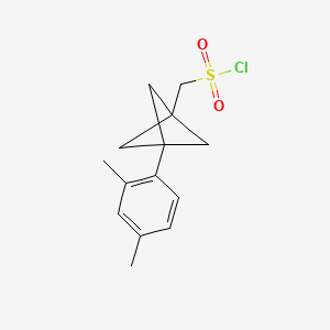 molecular formula C14H17ClO2S B2666697 [3-(2,4-Dimethylphenyl)-1-bicyclo[1.1.1]pentanyl]methanesulfonyl chloride CAS No. 2287300-59-6
