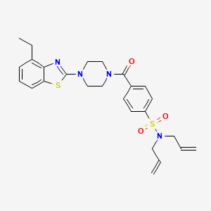 molecular formula C26H30N4O3S2 B2666708 N,N-diallyl-4-(4-(4-ethylbenzo[d]thiazol-2-yl)piperazine-1-carbonyl)benzenesulfonamide CAS No. 898408-78-1