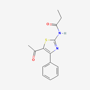 molecular formula C14H14N2O2S B2666709 N-(5-乙酰基-4-苯基噻唑-2-基)丙酰胺 CAS No. 391221-22-0
