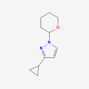 molecular formula C11H16N2O B2666712 3-Cyclopropyl-1-(oxan-2-yl)-1H-pyrazole CAS No. 1909336-11-3