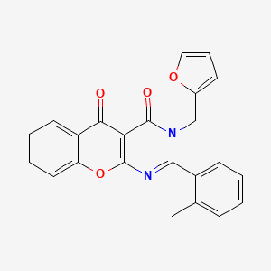 molecular formula C23H16N2O4 B2666713 3-(furan-2-ylmethyl)-2-(o-tolyl)-3H-chromeno[2,3-d]pyrimidine-4,5-dione CAS No. 896855-33-7