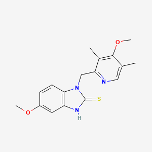 molecular formula C17H19N3O2S B2666715 5-methoxy-1-[(4-methoxy-3,5-dimethylpyridin-2-yl)methyl]-1H-1,3-benzodiazole-2-thiol CAS No. 2172067-54-6