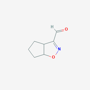 molecular formula C7H9NO2 B2666717 4,5,6,6a-Tetrahydro-3aH-cyclopenta[d][1,2]oxazole-3-carbaldehyde CAS No. 1823037-19-9