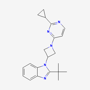 molecular formula C21H25N5 B2666718 2-tert-butyl-1-[1-(2-cyclopropylpyrimidin-4-yl)azetidin-3-yl]-1H-1,3-benzodiazole CAS No. 2415465-23-3