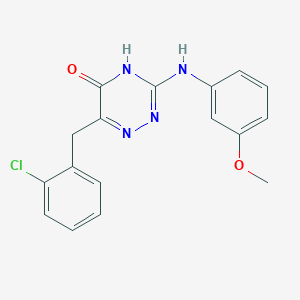 molecular formula C17H15ClN4O2 B2666726 6-(2-chlorobenzyl)-3-[(3-methoxyphenyl)amino]-1,2,4-triazin-5(4H)-one CAS No. 535982-63-9