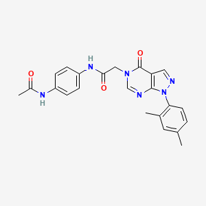 molecular formula C23H22N6O3 B2666728 N-(4-acetamidophenyl)-2-(1-(2,4-dimethylphenyl)-4-oxo-1H-pyrazolo[3,4-d]pyrimidin-5(4H)-yl)acetamide CAS No. 895001-16-8