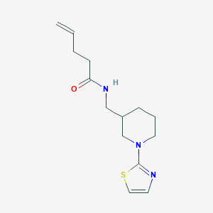 molecular formula C14H21N3OS B2666730 N-((1-(thiazol-2-yl)piperidin-3-yl)methyl)pent-4-enamide CAS No. 1704527-77-4