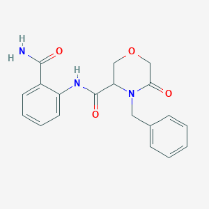 4-benzyl-N-(2-carbamoylphenyl)-5-oxomorpholine-3-carboxamide