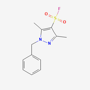 molecular formula C12H13FN2O2S B2666736 1-Benzyl-3,5-dimethylpyrazole-4-sulfonyl fluoride CAS No. 2138226-25-0