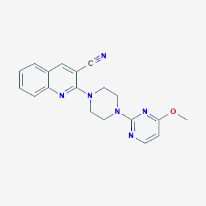 molecular formula C19H18N6O B2666737 2-[4-(4-Methoxypyrimidin-2-yl)piperazin-1-yl]quinoline-3-carbonitrile CAS No. 2415499-99-7