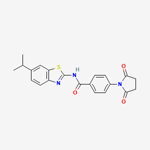 molecular formula C21H19N3O3S B2666742 4-(2,5-二氧代吡咯烷-1-基)-N-(6-异丙基苯并[d]噻唑-2-基)苯甲酰胺 CAS No. 892857-81-7