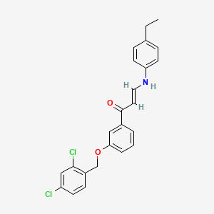 molecular formula C24H21Cl2NO2 B2666747 (E)-1-[3-[(2,4-dichlorophenyl)methoxy]phenyl]-3-(4-ethylanilino)prop-2-en-1-one CAS No. 478046-59-2