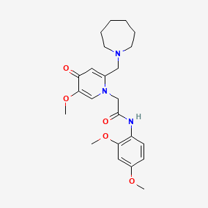 molecular formula C23H31N3O5 B2666749 2-(2-(azepan-1-ylmethyl)-5-methoxy-4-oxopyridin-1(4H)-yl)-N-(2,4-dimethoxyphenyl)acetamide CAS No. 1005307-72-1