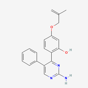 molecular formula C20H19N3O2 B2666756 2-(2-氨基-5-苯基嘧啶-4-基)-5-((2-甲基丙烯基)氧基)苯酚 CAS No. 877621-93-7