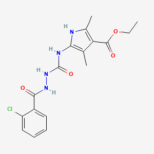 ethyl 5-({[(2-chlorophenyl)formohydrazido]carbonyl}amino)-2,4-dimethyl-1H-pyrrole-3-carboxylate