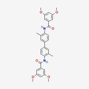 molecular formula C32H32N2O6 B2666772 N-[4'-(3,5-DIMETHOXYBENZAMIDO)-3,3'-DIMETHYL-[1,1'-BIPHENYL]-4-YL]-3,5-DIMETHOXYBENZAMIDE CAS No. 313372-11-1