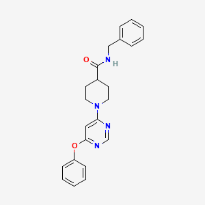 molecular formula C23H24N4O2 B2666774 N-benzyl-1-(6-phenoxypyrimidin-4-yl)piperidine-4-carboxamide CAS No. 1251549-57-1