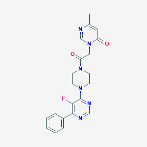 3-[2-[4-(5-Fluoro-6-phenylpyrimidin-4-yl)piperazin-1-yl]-2-oxoethyl]-6-methylpyrimidin-4-one
