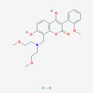 8-((bis(2-methoxyethyl)amino)methyl)-4,7-dihydroxy-3-(2-methoxyphenyl)-2H-chromen-2-one hydrochloride