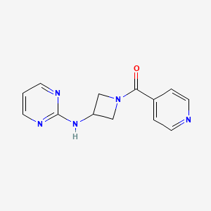 molecular formula C13H13N5O B2666789 Pyridin-4-yl(3-(pyrimidin-2-ylamino)azetidin-1-yl)methanone CAS No. 2034222-48-3