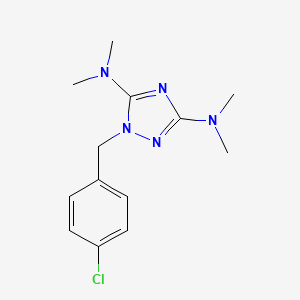 molecular formula C13H18ClN5 B2666800 N-[1-(4-chlorobenzyl)-3-(dimethylamino)-1H-1,2,4-triazol-5-yl]-N,N-dimethylamine CAS No. 338748-18-8