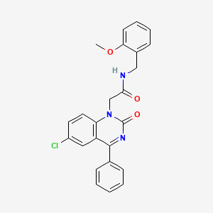 molecular formula C24H20ClN3O3 B2666801 2-(6-chloro-2-oxo-4-phenyl-1,2-dihydroquinazolin-1-yl)-N-[(2-methoxyphenyl)methyl]acetamide CAS No. 932530-87-5