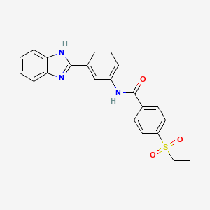 molecular formula C22H19N3O3S B2666804 N-[3-(1H-苯并咪唑-2-基)苯基]-4-乙基磺酰苯甲酰胺 CAS No. 941959-79-1
