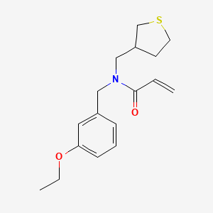 molecular formula C17H23NO2S B2666811 N-[(3-Ethoxyphenyl)methyl]-N-(thiolan-3-ylmethyl)prop-2-enamide CAS No. 2411290-62-3