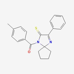 molecular formula C21H20N2OS B2666816 1-(4-甲基苯甲酰)-3-苯基-1,4-二氮杂螺[4.4]壬-3-烯-2-硫酮 CAS No. 899910-54-4