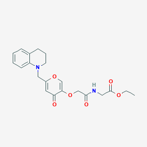 ethyl 2-(2-((6-((3,4-dihydroquinolin-1(2H)-yl)methyl)-4-oxo-4H-pyran-3-yl)oxy)acetamido)acetate