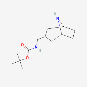molecular formula C13H24N2O2 B2666823 tert-butyl N-{8-azabicyclo[3.2.1]octan-3-ylmethyl}carbamate CAS No. 455267-38-6