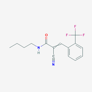 molecular formula C15H15F3N2O B2666824 N-丁基-2-氰-3-[2-(三氟甲基)苯基]丙-2-烯酰胺 CAS No. 865277-40-3