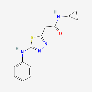 molecular formula C13H14N4OS B2666827 N-cyclopropyl-2-(5-(phenylamino)-1,3,4-thiadiazol-2-yl)acetamide CAS No. 1286702-69-9
