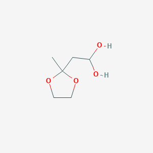 molecular formula C6H12O4 B2666833 2-(2-Methyl-1,3-dioxolan-2-yl)ethane-1,1-diol CAS No. 680218-16-0