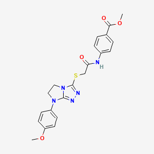 methyl 4-(2-((7-(4-methoxyphenyl)-6,7-dihydro-5H-imidazo[2,1-c][1,2,4]triazol-3-yl)thio)acetamido)benzoate