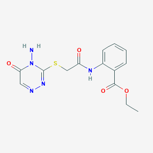 Ethyl 2-[[2-[(4-amino-5-oxo-1,2,4-triazin-3-yl)sulfanyl]acetyl]amino]benzoate