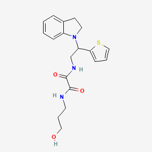 N1-(3-hydroxypropyl)-N2-(2-(indolin-1-yl)-2-(thiophen-2-yl)ethyl)oxalamide