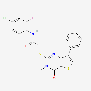 N-(4-chloro-2-fluorophenyl)-2-[(3-methyl-4-oxo-7-phenyl-3,4-dihydrothieno[3,2-d]pyrimidin-2-yl)sulfanyl]acetamide
