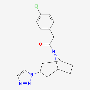 molecular formula C17H19ClN4O B2666859 2-(4-氯苯基)-1-[3-(1H-1,2,3-三唑-1-基)-8-氮杂双环[3.2.1]辛-8-基]乙酮 CAS No. 2195942-01-7