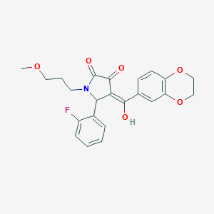 4-(2,3-dihydro-1,4-benzodioxin-6-ylcarbonyl)-5-(2-fluorophenyl)-3-hydroxy-1-(3-methoxypropyl)-1,5-dihydro-2H-pyrrol-2-one