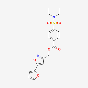 molecular formula C19H20N2O6S B2666872 (5-(furan-2-yl)isoxazol-3-yl)methyl 4-(N,N-diethylsulfamoyl)benzoate CAS No. 1203410-32-5
