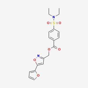 molecular formula C19H20N2O6S B2666872 [5-(furan-2-yl)-1,2-oxazol-3-yl]methyl 4-(diethylsulfamoyl)benzoate CAS No. 1203410-32-5