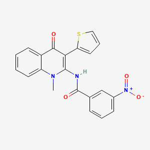 molecular formula C21H15N3O4S B2666873 N-[1-methyl-4-oxo-3-(thiophen-2-yl)-1,4-dihydroquinolin-2-yl]-3-nitrobenzamide CAS No. 879449-24-8