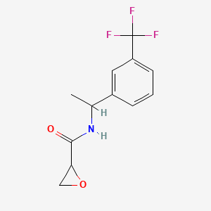 molecular formula C12H12F3NO2 B2666877 N-[1-[3-(Trifluoromethyl)phenyl]ethyl]oxirane-2-carboxamide CAS No. 2418722-07-1