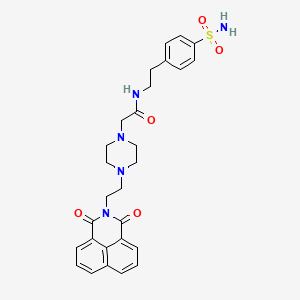molecular formula C28H31N5O5S B2666878 2-(4-(2-(1,3-二氧代-1H-苯并[de]异喹啉-2(3H)-基)乙基哌嗪-1-基)-N-(4-磺酰胺基苯乙基)乙酰胺 CAS No. 2034445-13-9