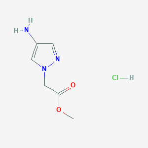 molecular formula C6H10ClN3O2 B2666883 methyl 2-(4-amino-1H-pyrazol-1-yl)acetate hydrochloride CAS No. 1193387-88-0; 6647-89-8; 802269-97-2