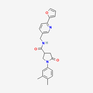 molecular formula C23H23N3O3 B2666884 1-(3,4-dimethylphenyl)-N-((6-(furan-2-yl)pyridin-3-yl)methyl)-5-oxopyrrolidine-3-carboxamide CAS No. 2034579-94-5