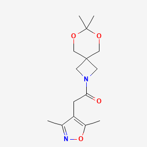 molecular formula C15H22N2O4 B2666885 1-(7,7-Dimethyl-6,8-dioxa-2-azaspiro[3.5]nonan-2-yl)-2-(3,5-dimethylisoxazol-4-yl)ethanone CAS No. 1396627-14-7