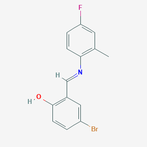 molecular formula C14H11BrFNO B2666889 4-bromo-2-{(E)-[(4-fluoro-2-methylphenyl)imino]methyl}phenol CAS No. 1232824-81-5